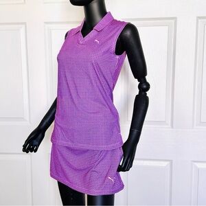 NWT Puma 3 pc set tops skirt shorts athletics pink print size xs dryCELL…